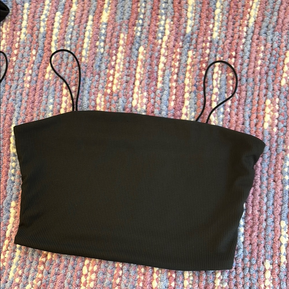 SHEIN Black Ribbed Camisole Top
